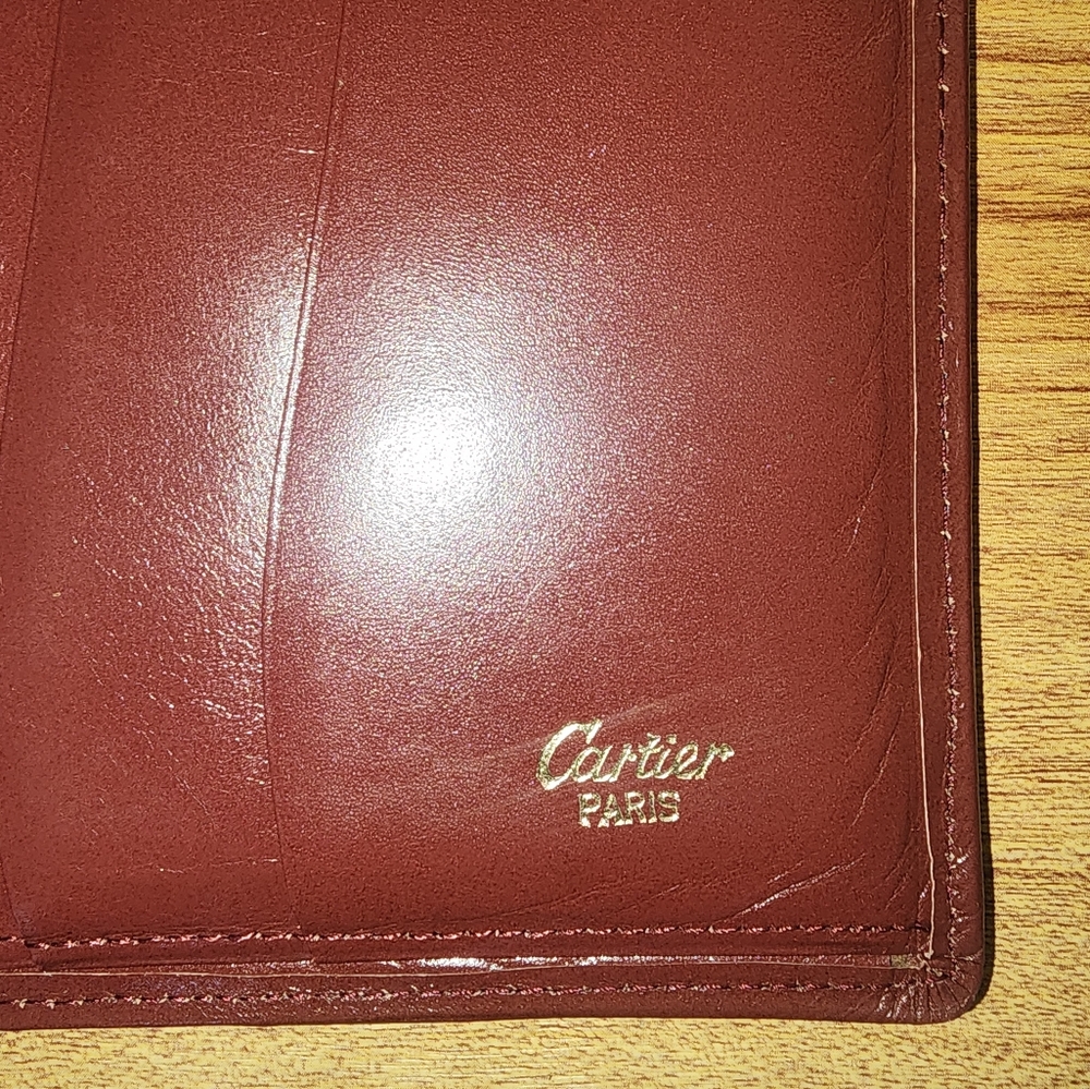 Cartier Long Wallet Red Bordeaux Unisex Wallet - Picture 2 of 5